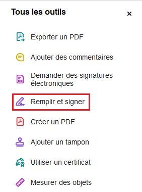 Remplir et signer